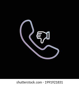 Auricular With Thumb Down Sign blue gradient vector icon