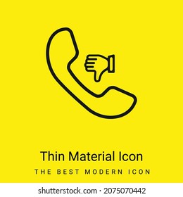 Auricular With Thumb Down Sign minimal bright yellow material icon