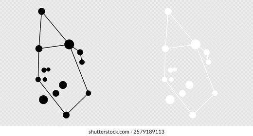 Auriga constellation map set. Vector illustration.