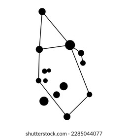 Auriga constellation map. Vector illustration.