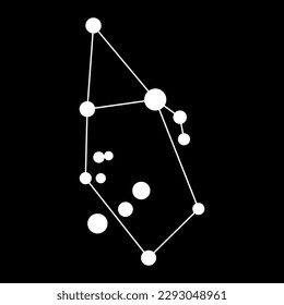 Auriga constellation map. Vector illustration.