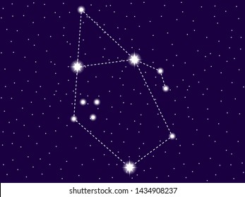 Auriga constellation. Starry night sky. Vector illustration