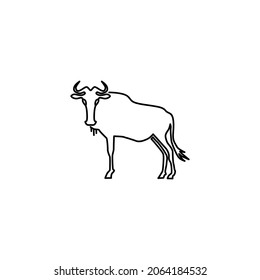 Aurochs line icon. Simple illustration.