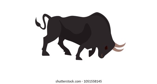 Aurochs on white backgriond. Vector illustration