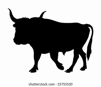 Aurochs shown in form of a black silhouette