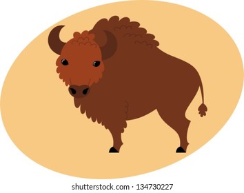 aurochs Â?- vector illustration, large bison at the zoo