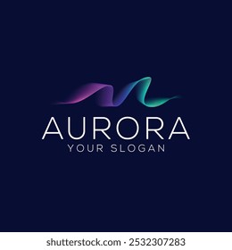 aurora borealis abstract logo template
