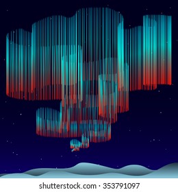 Aurora Borealis  Background  - vector illustration