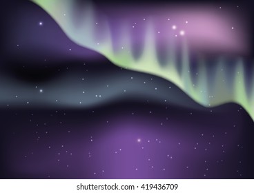 Aurora borealis background. Vector illustration