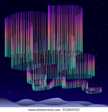 Aurora Borealis  Background  - vector illustration