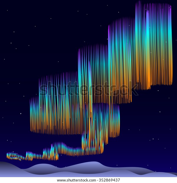 Стоковая векторная графика «Aurora Borealis Background Vector Illustration» (без лицензионных ...