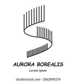 Aurora borealis glyph vector icon isolated on the white background.