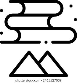 aurora borealis icon. Thin Linear Style Design Isolated On White Background