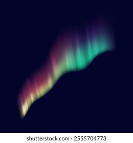 Aurora borealis illuminating night sky realistic vector illustration. Mesmerizing spectacle of natural light 3d object on dark background