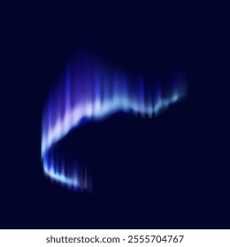 Aurora borealis illuminating polar night sky realistic vector illustration. Magical atmosphere with vibrant shades 3d object on dark background