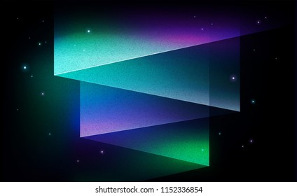 Aurora borealis northern lights abstract vector background in vintage style. Perfect background for winter travel designs to explore the North and magic northern lights