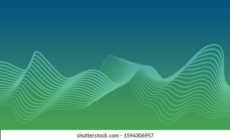 Aurora Borealis Vector background. Wavy Abstract Wallpaper with Northern Lights and Space for copy at Top and Bottom
