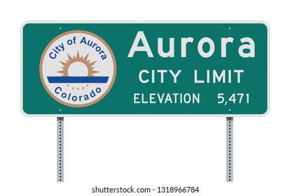 Aurora City Limit road sign