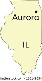 Aurora city location on Illinois map svg