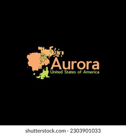 Aurora City Map Geometric Creative Design