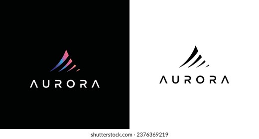 aurora color triangle letter A logo