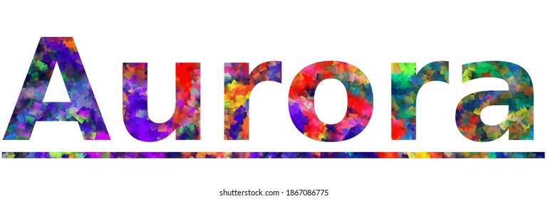 Aurora. Colorful typography text banner. Vector the word aurora design. Can be used to logo, card, poster, heading and beautiful title svg
