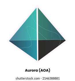 Aurora crypto currency with symbol AOA. Crypto logo vector illustration for stickers, icon, badges, labels and emblem designs. svg