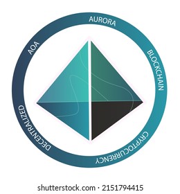 Aurora cryptocurrency logo. AOA crypto symbol icon flat vector illustration. EPS 10 editable template.  svg