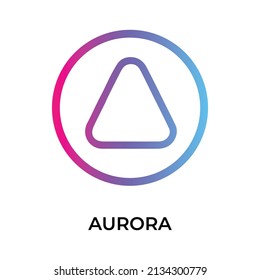 Aurora Cryptocurrency token icon. AURORA token symbol. Cryptocurrency vector icon. Flat Vector illustration - Vector svg