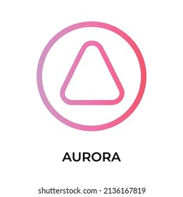 Aurora Cryptocurrency token icon. AURORA token symbol. Cryptocurrency vector icon. Flat Vector illustration - Vector svg