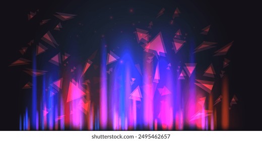 Diseño del elemento de Aurora sobre fondo oscuro. Luz brillante. auroras boreales. Ilustración vectorial. Diseño para fondo, Fondo de pantalla, postal, Web, Anuncio, cubierta. 