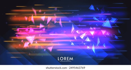 Aurora element design on dark background. Background aurora template. Bright light. Northern lights. Vector illustration. Design for background, wallpaper, postcard, web, banner, cover. 