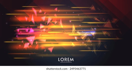 Aurora element design on dark background. Background aurora template. Bright light. Northern lights. Vector illustration. Design for background, wallpaper, postcard, web, banner, cover. 