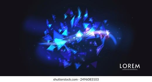 Aurora element design on dark background. Background aurora template. Bright light. Northern lights. Vector illustration. Design for background, wallpaper, postcard, web, banner, cover. 