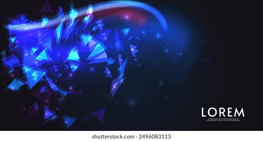 Aurora element design on dark background. Background aurora template. Bright light. Northern lights. Vector illustration. Design for background, wallpaper, postcard, web, banner, cover. 