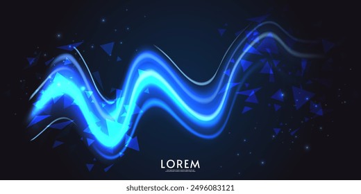 Aurora element design on dark background. Background aurora template. Bright light. Northern lights. Vector illustration. Design for background, wallpaper, postcard, web, banner, cover. 