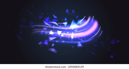 Aurora element design on dark background. Background aurora template. Bright light. Northern lights. Vector illustration. Design for background, wallpaper, postcard, web, banner, cover. 