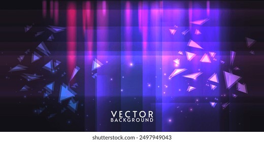 Aurora element design on dark background. Background aurora template. Bright light. Northern lights. Vector illustration. Design for background, wallpaper, postcard, web, banner, cover. 
