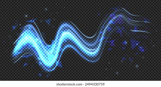 Aurora element design on transparent background. Bright light. Northern lights. Vector illustration. Rivalry concept.