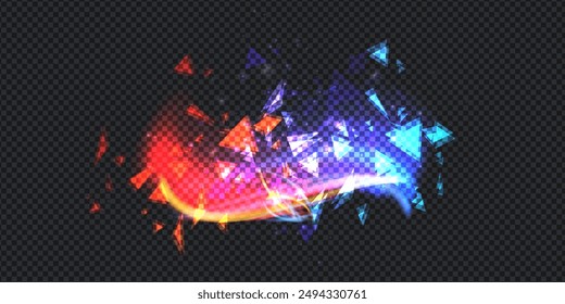 Aurora element design on transparent background. Bright light. Northern lights. Vector illustration. Rivalry concept.