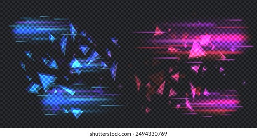 Aurora element design on transparent background. Bright light. Northern lights. Vector illustration. Rivalry concept.