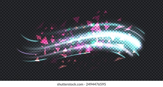 Aurora element design on transparent background. Bright light. Northern lights. Vector illustration. Rivalry concept.