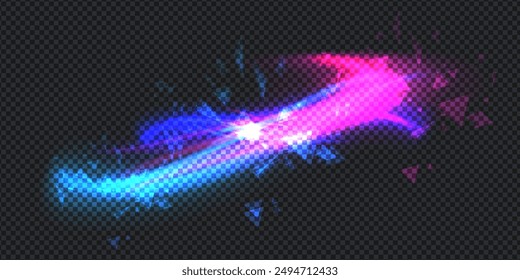 Aurora Element Design auf transparentem Hintergrund. Helles Licht. Nordlichter. Vektorillustration. Rivalitätskonzept.