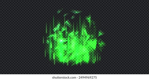 Diseño del elemento de Aurora sobre fondo transparente. Luz brillante. auroras boreales. Ilustración vectorial.