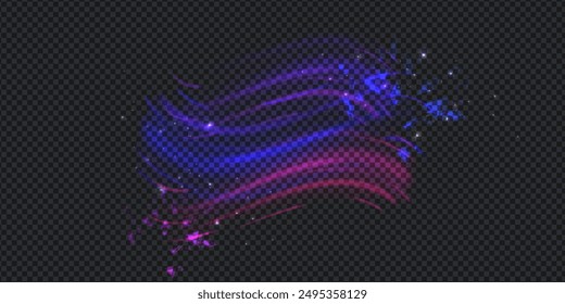 Diseño del elemento de Aurora sobre fondo transparente. Luz brillante. auroras boreales. Ilustración vectorial. Concepto de rivalidad.