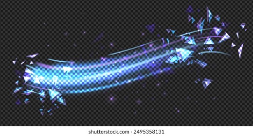 Aurora element design on transparent background. Bright light. Northern lights. Vector illustration. Rivalry concept.