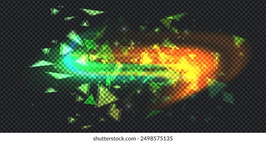 Aurora element design on transparent background. Bright light. Northern lights. Vector illustration. Rivalry concept.