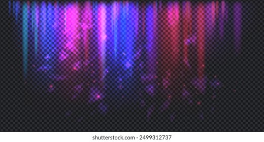 Aurora element design on transparent background. Bright light. Northern lights. Vector illustration. Rivalry concept.
