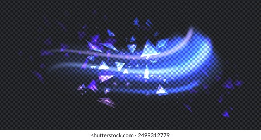 Aurora element design on transparent background. Bright light. Northern lights. Vector illustration. Rivalry concept.