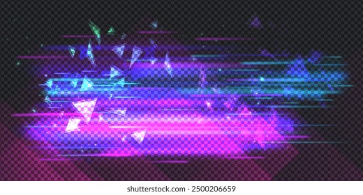 Aurora element design on transparent background. Bright light. Northern lights. Vector illustration. Rivalry concept.